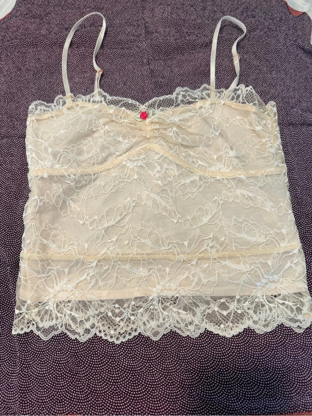 Free People Delicate Lace Cami Tank Top - Cream - Picture 3 of 8